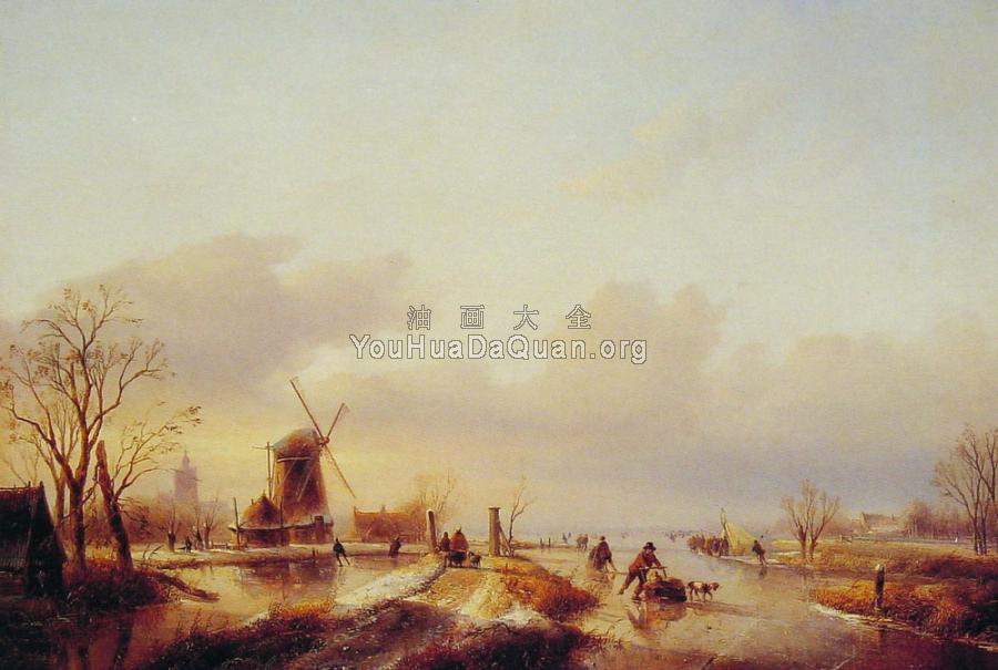 Winter Ice Skating - 扬·雅各布·柯恩拉德·施普勒